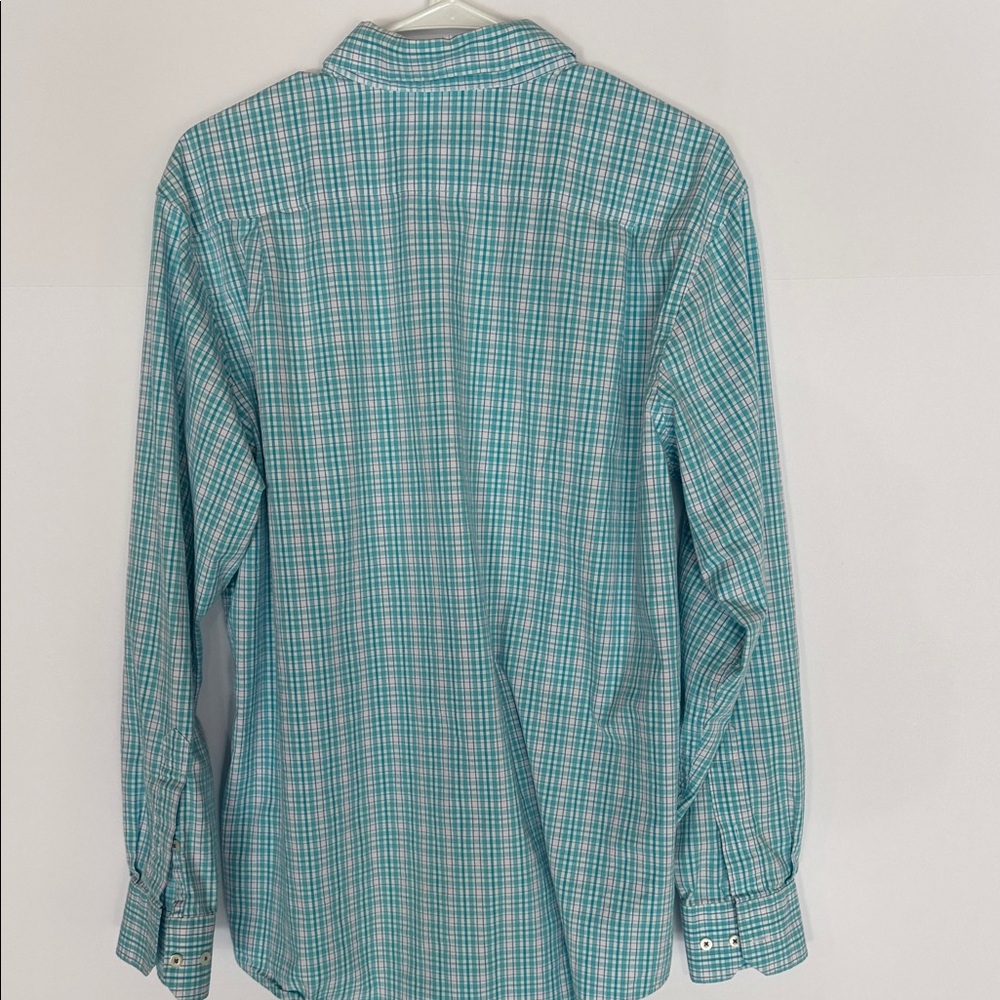 Southern Tide Teal & White Plaid Button-Down Shirt - Picture 5 of 6